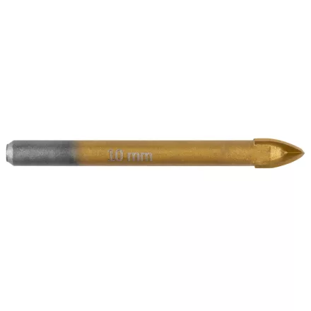 Graphite univerzális, 4 élű üvegfúró, fa, műanyag, fém kőzetanyagok fúrásához, titánium bevonat, 10mm