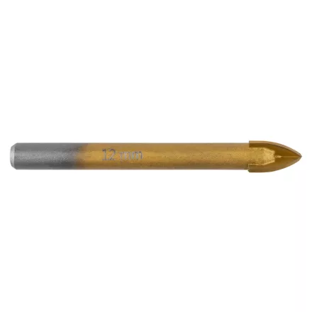 Graphite univerzális, 4 élű üvegfúró, fa, műanyag, fém kőzetanyagok fúrásához, titánium bevonat, 12mm