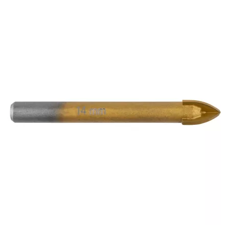 Graphite univerzális, 4 élű üvegfúró, fa, műanyag, fém kőzetanyagok fúrásához, titánium bevonat, 14mm