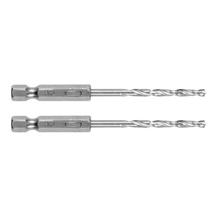 Graphite csigafúró, 1/4" hatszög szárral, HSS DIN338, 3,2mm (2db/csomag)