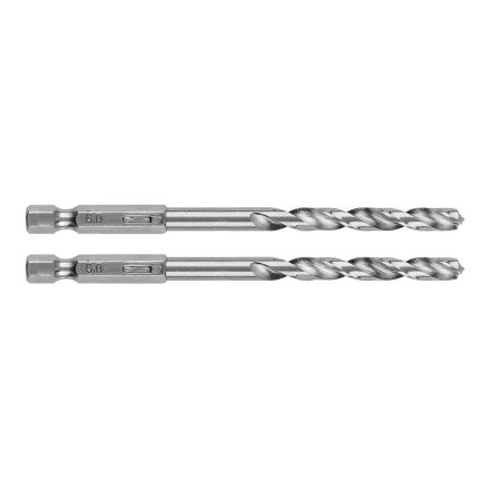 Graphite csigafúró, 1/4" hatszög szárral, HSS DIN338, 6mm (2db/csomag)