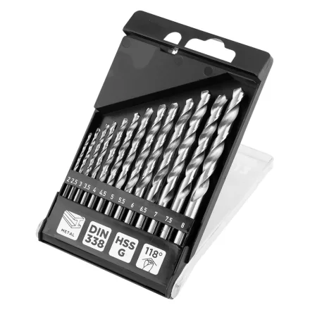 Graphite csigafúró készlet, HSS-G, 2-8mm (13db/készlet)