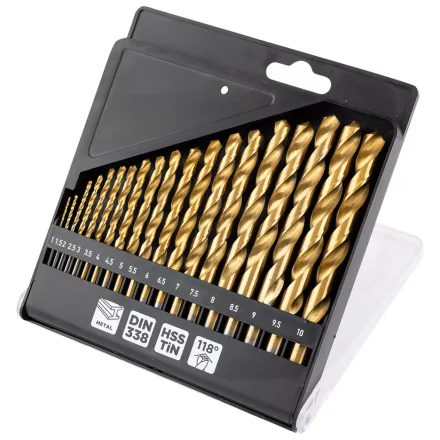 Graphite csigafúró készlet, HSS-Titán, 1-10mm (19db/készlet)