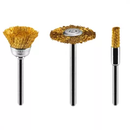   Graphite csapos kefe, sárgaréz: befejezőkefe, pohárkefe, kerékkefe, készlet (3db/készlet)