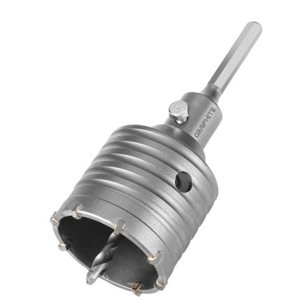 Graphite koronafúró, körkivágó, 65 mm, hatszög szárral, központfúróval