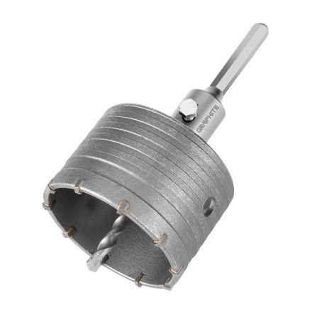 Graphite koronafúró, körkivágó, 85 mm, hatszög szárral, központfúróval