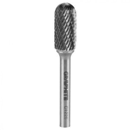 Graphite keményfém marófej, c , hengeres, élletöréssel, 12x25mm, szár méret: 6x45mm