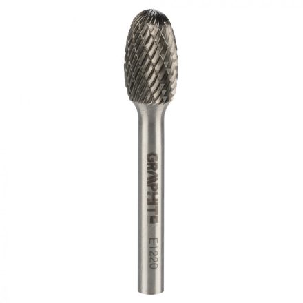 Graphite keményfém marófej, e csepp, ovális, 12x20mm, szár méret: 6x45mm