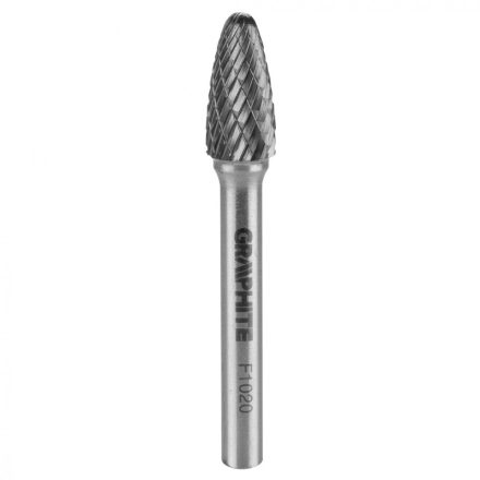 Graphite keményfém marófej, f csúcsíves, 10x20mm, szár méret: 6x45mm