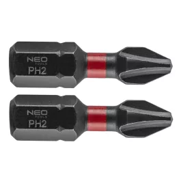 Neo torziós ütvecsavarozó bit PH2x25mm (2db/csomag)