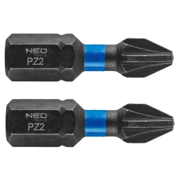 Neo torziós ütvecsavarozó bit PZ2x25mm (2db/csomag)