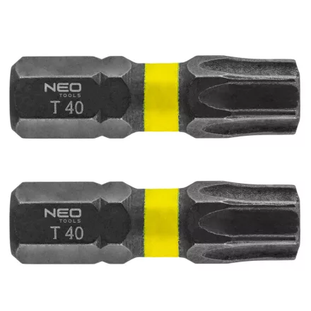 Neo torziós ütvecsavarozó bit Torx 40x25mm (2db/csomag)