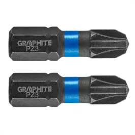 Graphite torziós ütvecsavarozó bit PZ3x25mm, (2db/csomag)