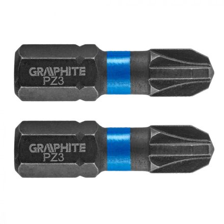 Graphite torziós ütvecsavarozó bit PZ3x25mm, (2db/csomag)