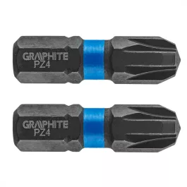 Graphite torziós ütvecsavarozó bit PZ4x25mm, (2db/csomag)