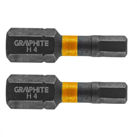 Graphite torziós ütvecsavarozó bit, hatlapú, 4x25mm, (2db/csomag)