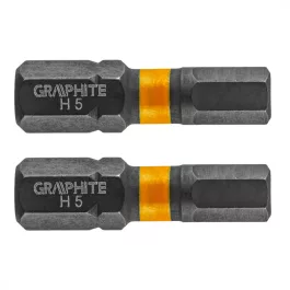   Graphite torziós ütvecsavarozó bit, hatlapú, 5x25mm, (2db/csomag)