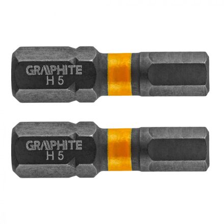 Graphite torziós ütvecsavarozó bit, hatlapú, 5x25mm, (2db/csomag)