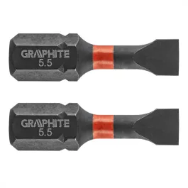   Graphite torziós ütvecsavarozó bit SL5.5x25mm, (2db/csomag)