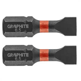   Graphite torziós ütvecsavarozó bit SL6.5x25mm, (2db/csomag)
