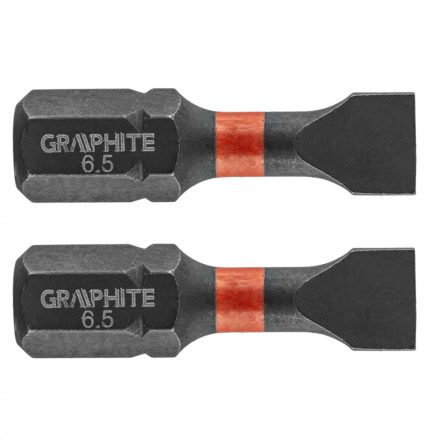 Graphite torziós ütvecsavarozó bit SL6.5x25mm, (2db/csomag)