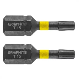   Graphite torziós ütvecsavarozó bit Tx15x25mm, (2db/csomag)