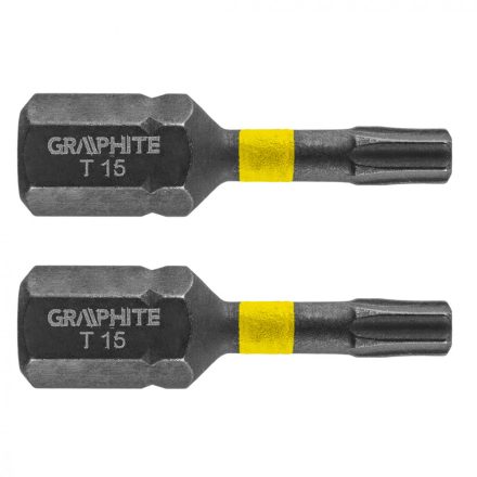 Graphite torziós ütvecsavarozó bit Tx15x25mm, (2db/csomag)