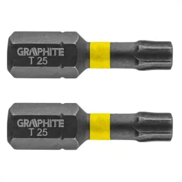   Graphite torziós ütvecsavarozó bit Tx25x25mm, (2db/csomag)