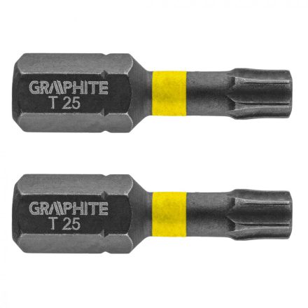 Graphite torziós ütvecsavarozó bit Tx25x25mm, (2db/csomag)