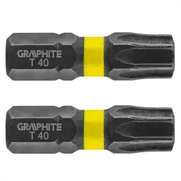   Graphite torziós ütvecsavarozó bit Tx40x25mm, (2db/csomag)