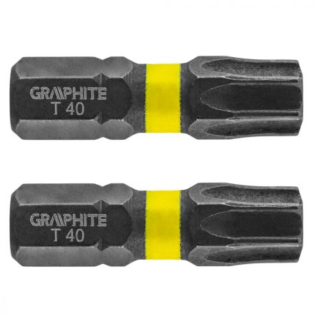 Graphite torziós ütvecsavarozó bit Tx40x25mm, (2db/csomag)