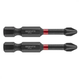Graphite torziós ütvecsavarozó bit PH2x50mm, (2db/csomag)
