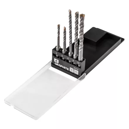 Graphite betonfúró készlet, SDS PLUS, 2 élű, dupla spirálos, 5-10mm (5db/készlet) 