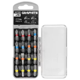   Graphite csavarhúzó bitkészlet 25/50mm, műanyag tokban (16db/készlet)