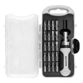   Graphite bitfejes csavarhúzó készlet 115mm-es racsnis szárral, műanyag tokban (21db/készlet)