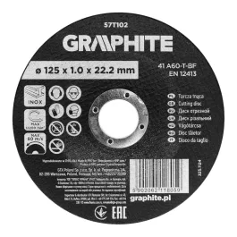  Graphite vágókorong fémhez, alumínium oxid 125x1x22,2 INOX 41 A60-T-BF