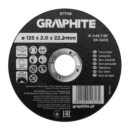   Graphite vágókorong fémhez, alumínium oxid 125x2x22,2  41 A46-T-BF