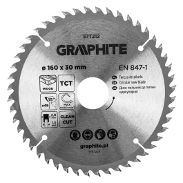   Graphite körfűrészlap, keményfém  fogakkal, 160 x 30mm, 48 fog
