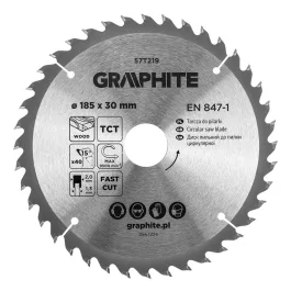   Graphite körfűrészlap, keményfém  fogakkal, 185 x 30mm, 40 fog