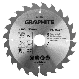   Graphite körfűrészlap, keményfém  fogakkal, 190 x 30mm, 24 fog