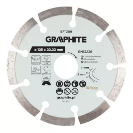   Graphite gyémánt vágókorong 125x22,2mm, szegmenses, száraz és vizes