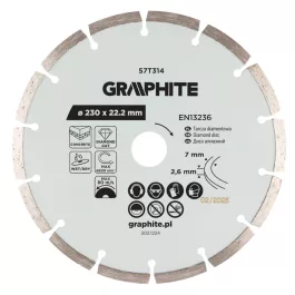  Graphite gyémánt vágókorong 230x22,2mm, szegmenses, száraz és vizes
