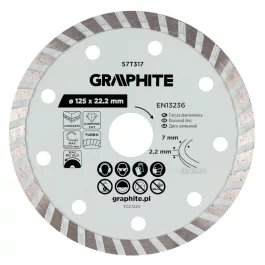 Graphite gyémánt vágókorong 125x22,2mm, turbo, száraz