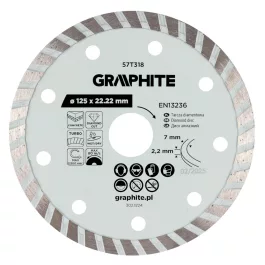   Graphite gyémánt vágókorong 125x22,2mm, turbo, száraz és vizes