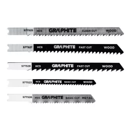   Graphite dekopírfűrészlap készlet, U-befogó, HCS, fém-fa-műanyag (5db/készlet)