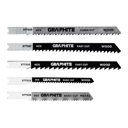 Graphite dekopírfűrészlap készlet, U-befogó, HCS, fém-fa-műanyag (5db/készlet)