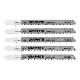   Graphite dekopírfűrészlap készlet, T-befogó, HCS, 6TPI/10TPI, 74/100mm, fa-rétegelt lemez (5db/készlet)