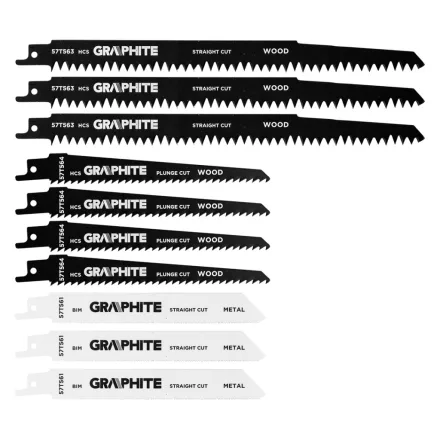 Graphite orrfűrészlap készlet, HCS, fémhez-fához (10db/készlet)