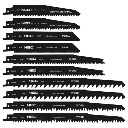 Neo orrfűrészlap készlet, hcs/bim, set (10db/készlet)