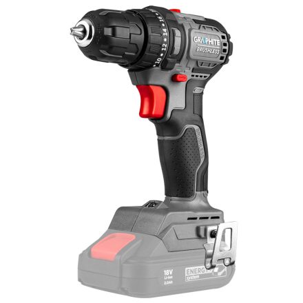 Graphite akkus szénkefementes fúró, csavarozó, Energy+, 18V, Kompakt méret, 10mm-es tokmány, akku nélkül